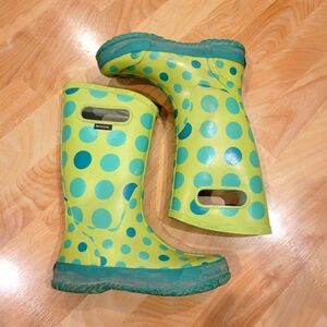 Bogs Green Polkadot Rain Boots Size 3